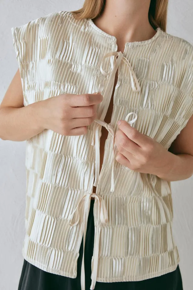 Vests Women VRG GRL Enni Smock Top Cream Vests Women VRG GRL Enni Smock Top Cream