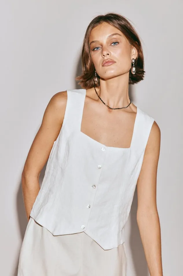 Vests Women VRG GRL Mimi Top White Vests Women VRG GRL Mimi Top White