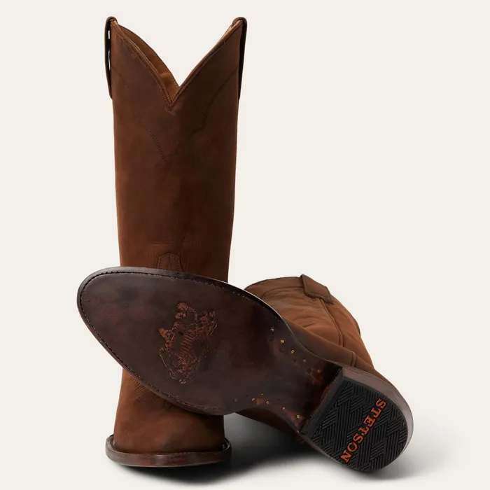 Western Men Stetson Crockett Boots Brown
