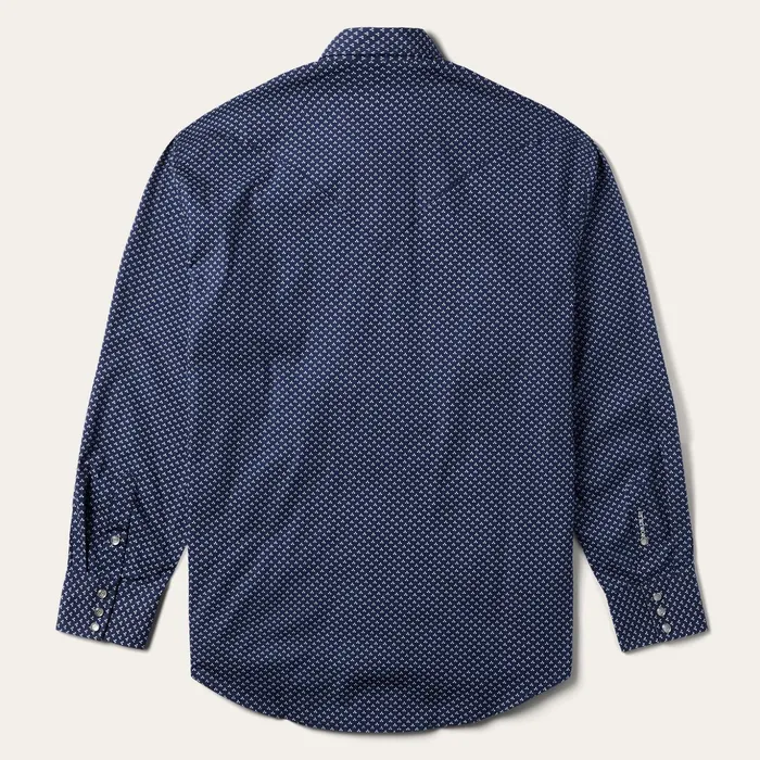 Western Shirts Men Stetson Blue Polaris Geo Print Western Shirt Blue