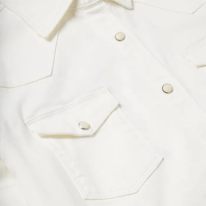 Western Shirts Women Stetson Western Embroidered Denim Shirt White