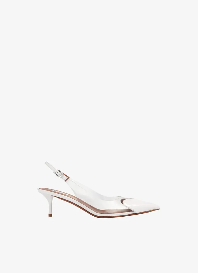 White LE CUR SLINGBACKS IN PATENT LAMBSKIN Women Alaa Sandals
