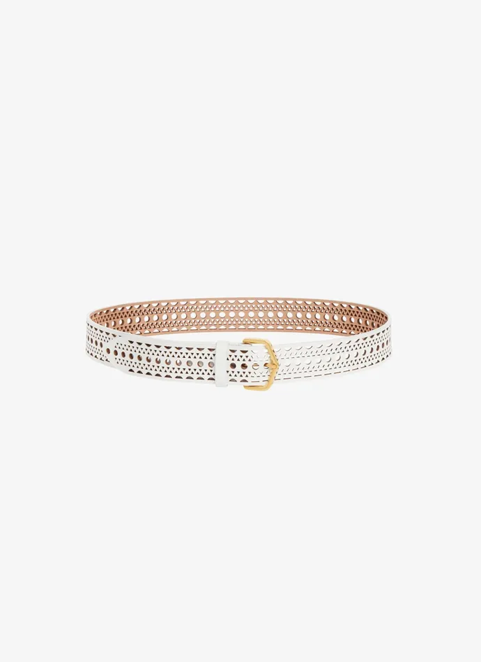 White NEO VIENNE BELT IN CALFSKIN Women Alaa Belts