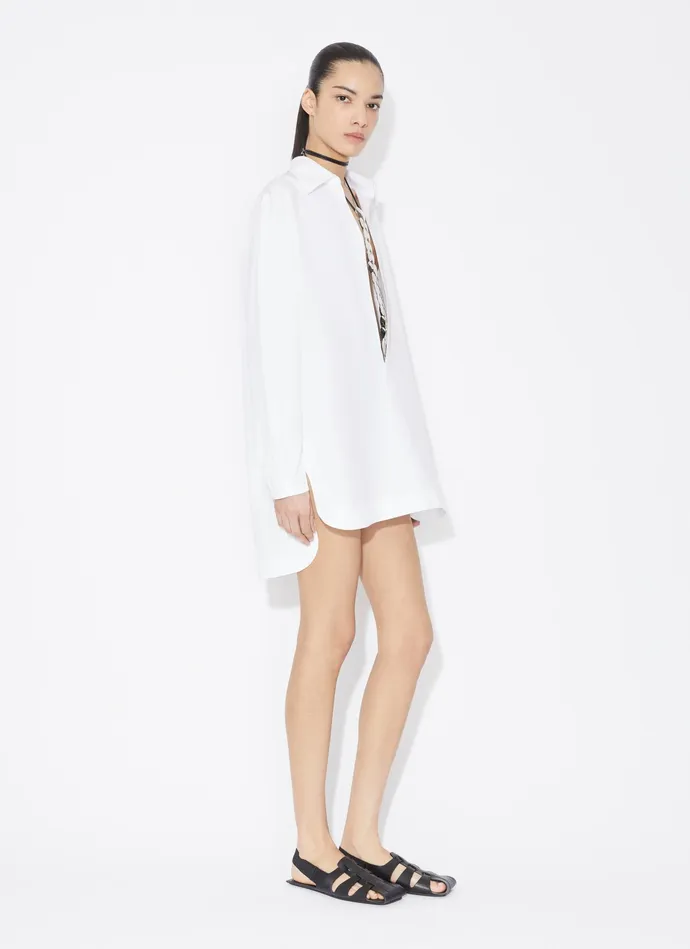 White TUNIC SHIRT DRESS IN COTTON POPLIN Women Alaa Dresses