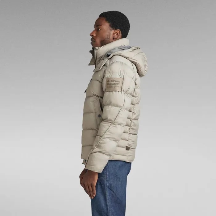 Winter Coats Men GStar RAW GWhistler Padded Hooded Jacket Elephant Skin