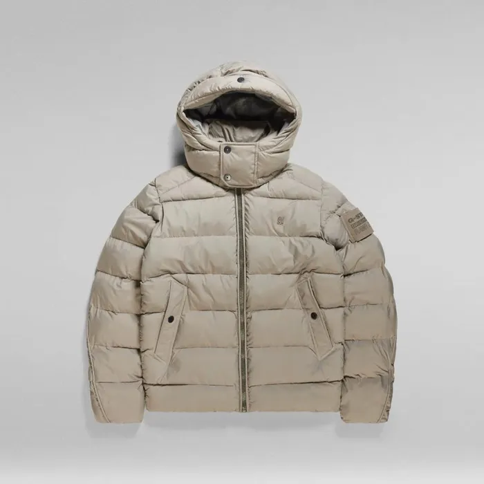 Winter Coats Men GStar RAW GWhistler Padded Hooded Jacket Elephant Skin