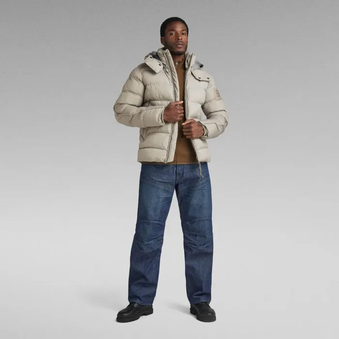Winter Coats Men GStar RAW GWhistler Padded Hooded Jacket Elephant Skin