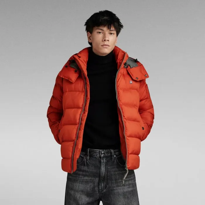 Winter Coats Men GStar RAW GWhistler Padded Hooded Jacket Rooibos Tea