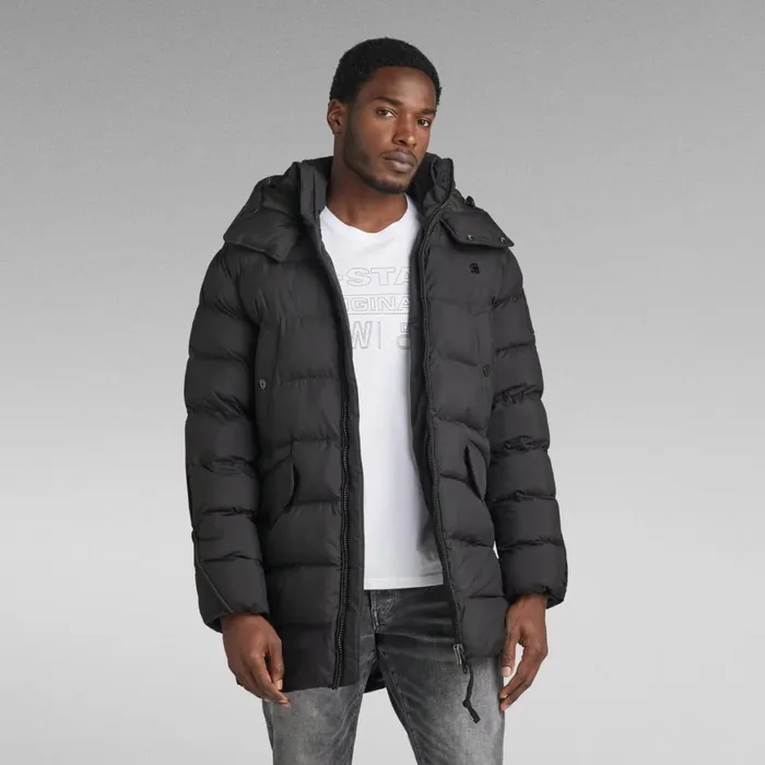 Winter Coats Men GStar RAW GWhistler Padded Hooded Parka Dark Black