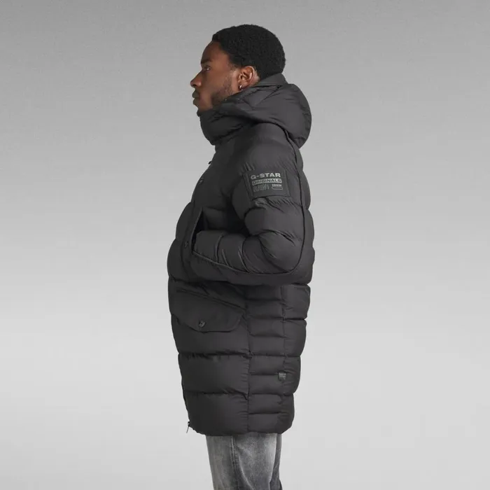 Winter Coats Men GStar RAW GWhistler Padded Hooded Parka Dark Black