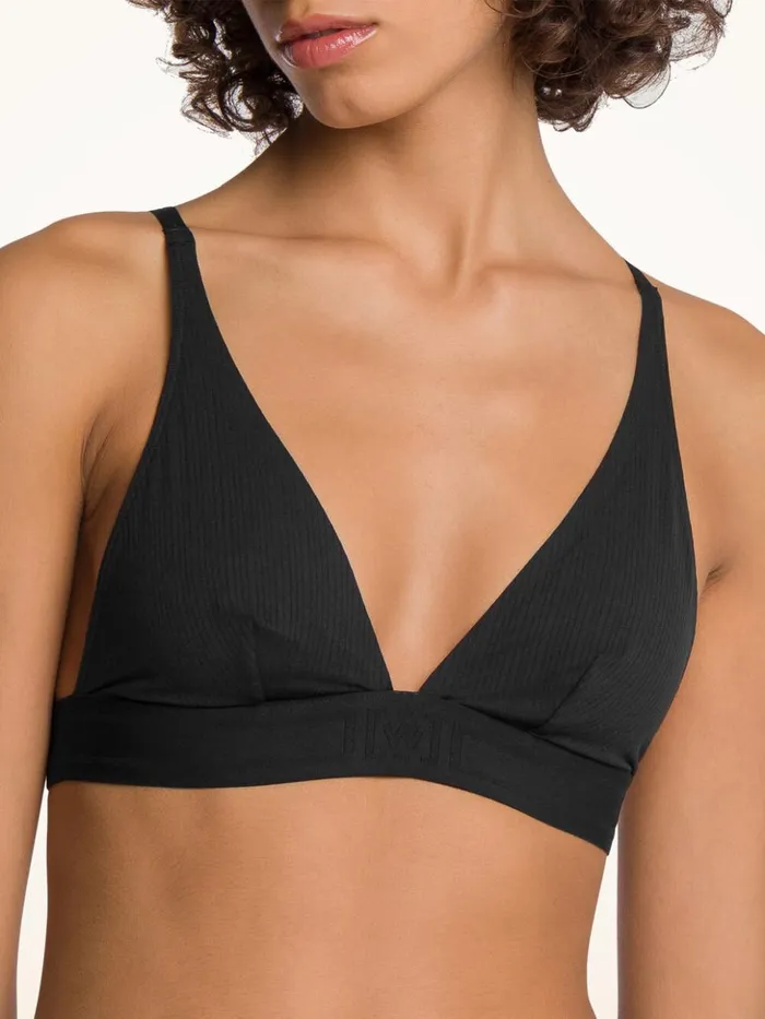 Wolford Beauty Cotton Triangle Bra Black Women Bras