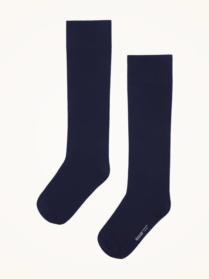 Wolford Cotton Velvet Knee Socks Admiral Women ThighHighs and KneeHighs