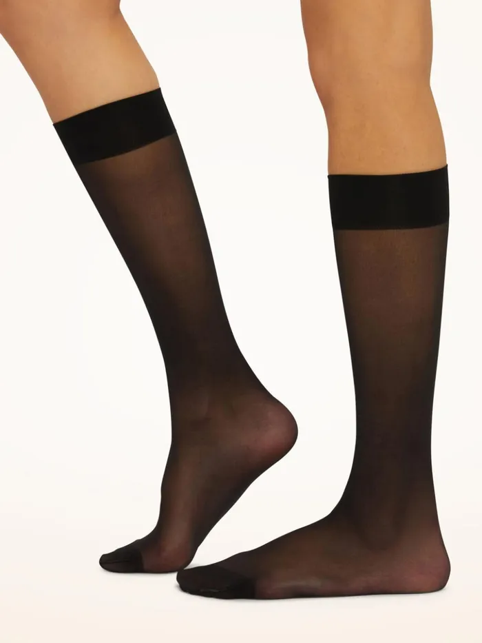 Wolford Individual 10 KneeHighs Black Women ThighHighs and KneeHighs