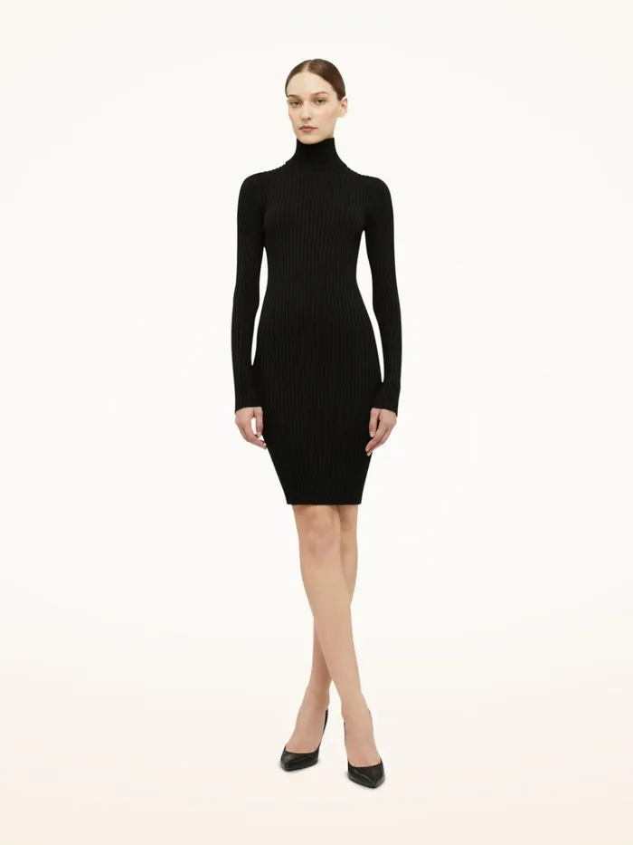 Wolford Merino Rib Dress Black Women Dresses and Skirts