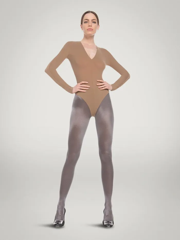 Wolford The V Neck Body Mocha Women Longsleeve Bodies