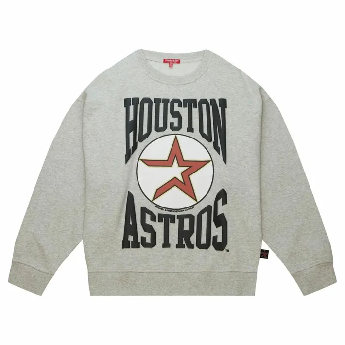 Women039s MLB Mitchell and Ness Women039s Logo LT Crew 30 Houston Astros