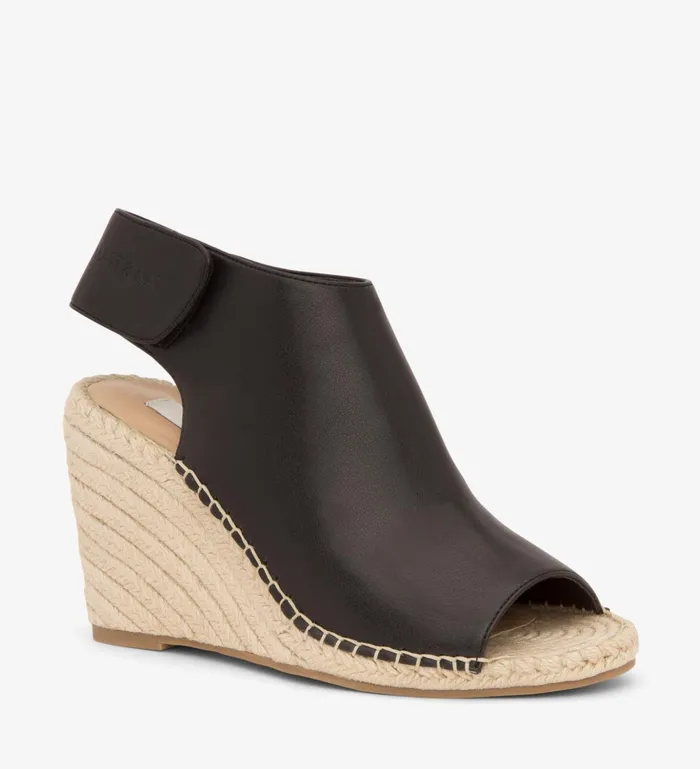 Women Acacia Vegan Wedge Heels Black Matt and Nat Heels