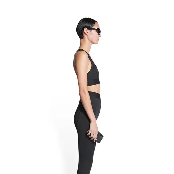 Women Activewear Balenciaga 3b Sports Icon Athletic Sports Bra In Black