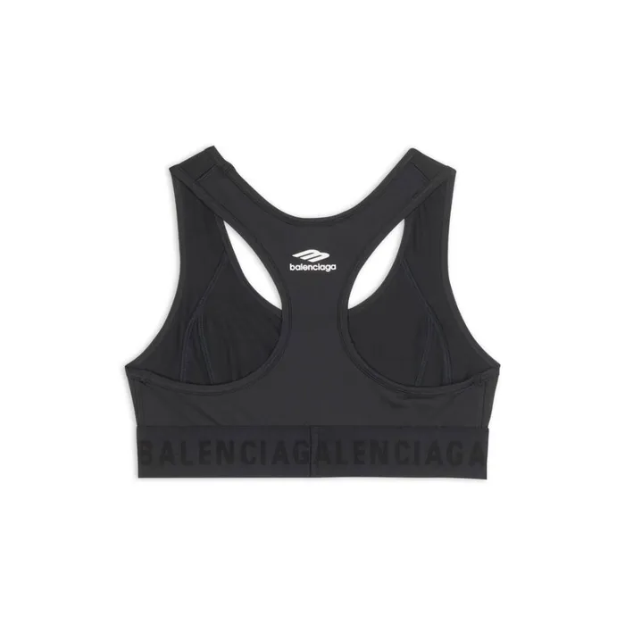 Women Activewear Balenciaga 3b Sports Icon Athletic Sports Bra In Black