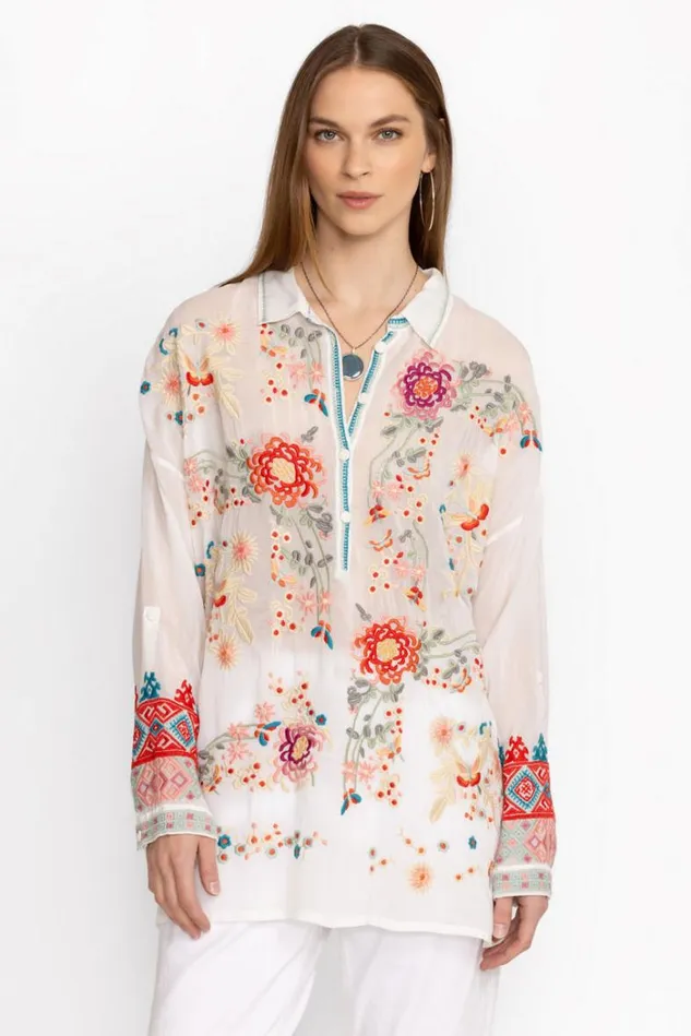 Women ADRINA TUNIC White Johnny Was Tops
