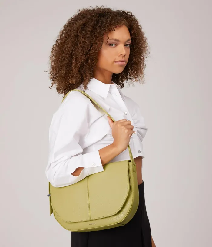 Women Alik Vegan Shoulder Bag 8211 Purity Black Matt and Nat Shoulder Bags