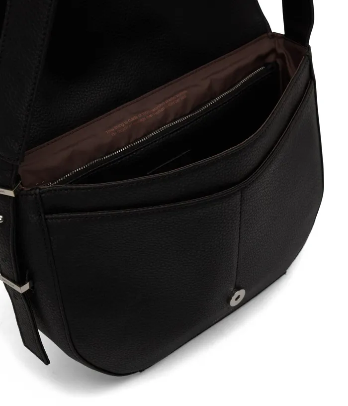 Women Alik Vegan Shoulder Bag 8211 Purity Black Matt and Nat Shoulder Bags