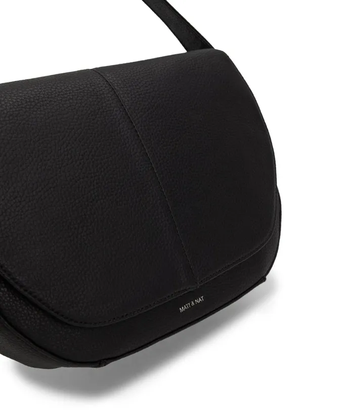 Women Alik Vegan Shoulder Bag 8211 Purity Black Matt and Nat Shoulder Bags