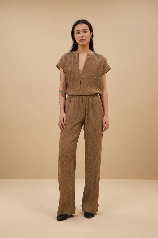 Women Amie Lurex Pants Gold Bybar Trousers