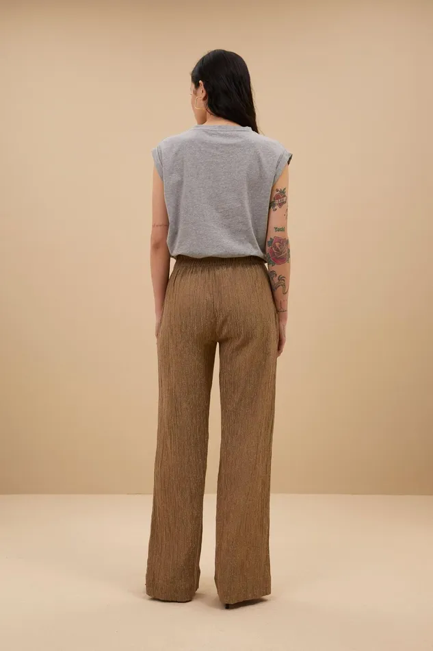 Women Amie Lurex Pants Gold Bybar Trousers Women Amie Lurex Pants Gold Bybar Trousers