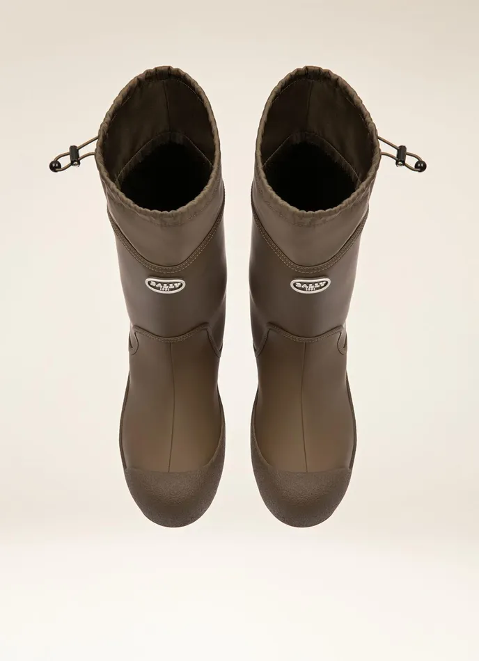 Women Bally Boots Calisse 8211 Leather Boots In Moss Green
