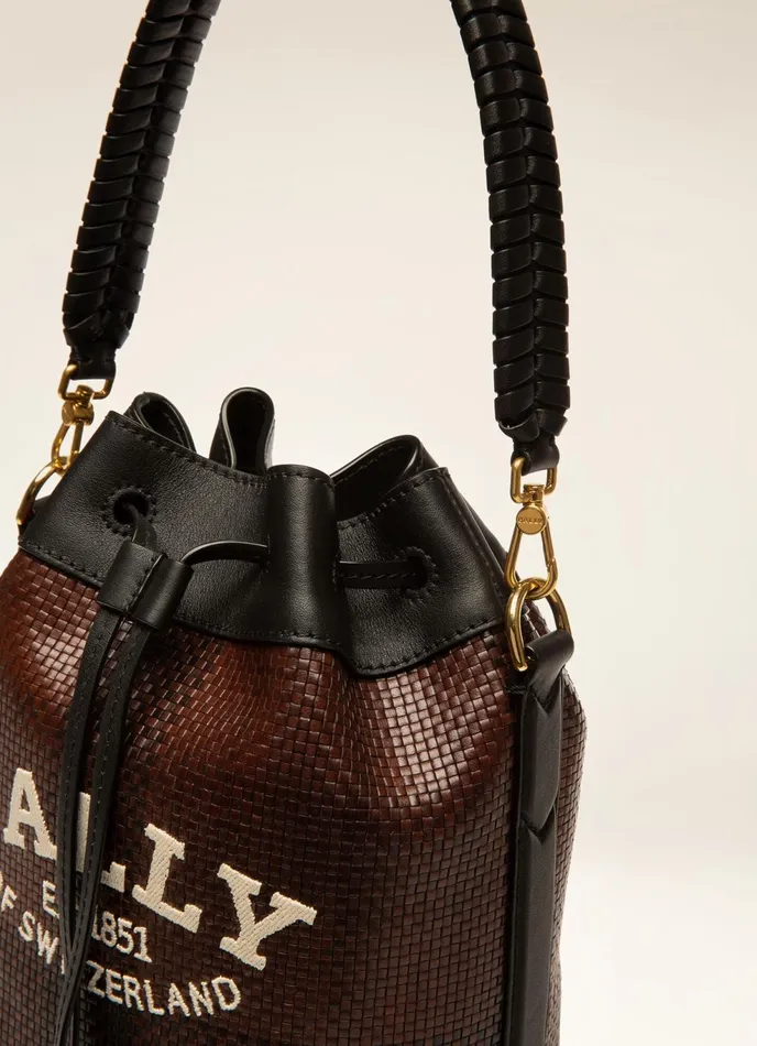 Women Bally Crossbody Bags Cleoh 8211 Leather Bucket Bag In Brown