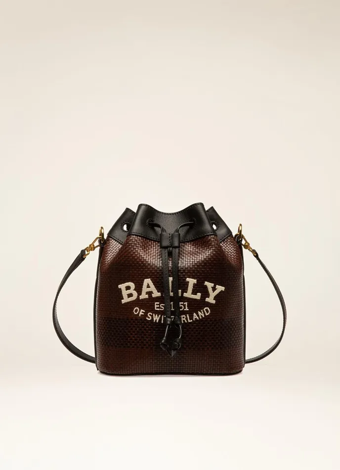 Women Bally Crossbody Bags Cleoh 8211 Leather Bucket Bag In Brown