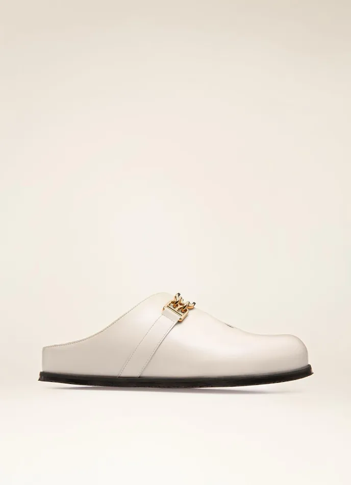 Women Bally Flats and Moccasins Francine 8211 Leather Slippers In Bone