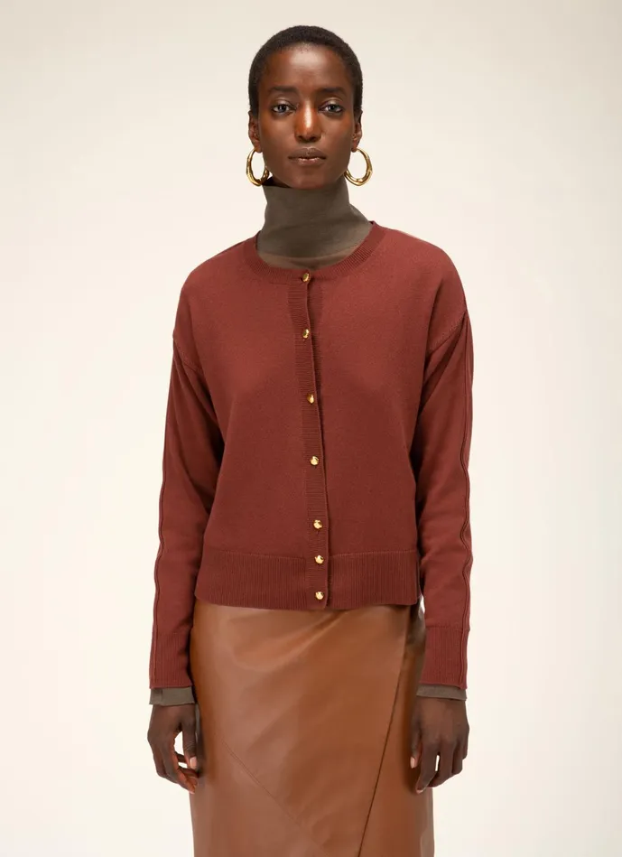 Women Bally Knitwear Cashmere Cardigan 8211 Cashmere Top In Heritage Red