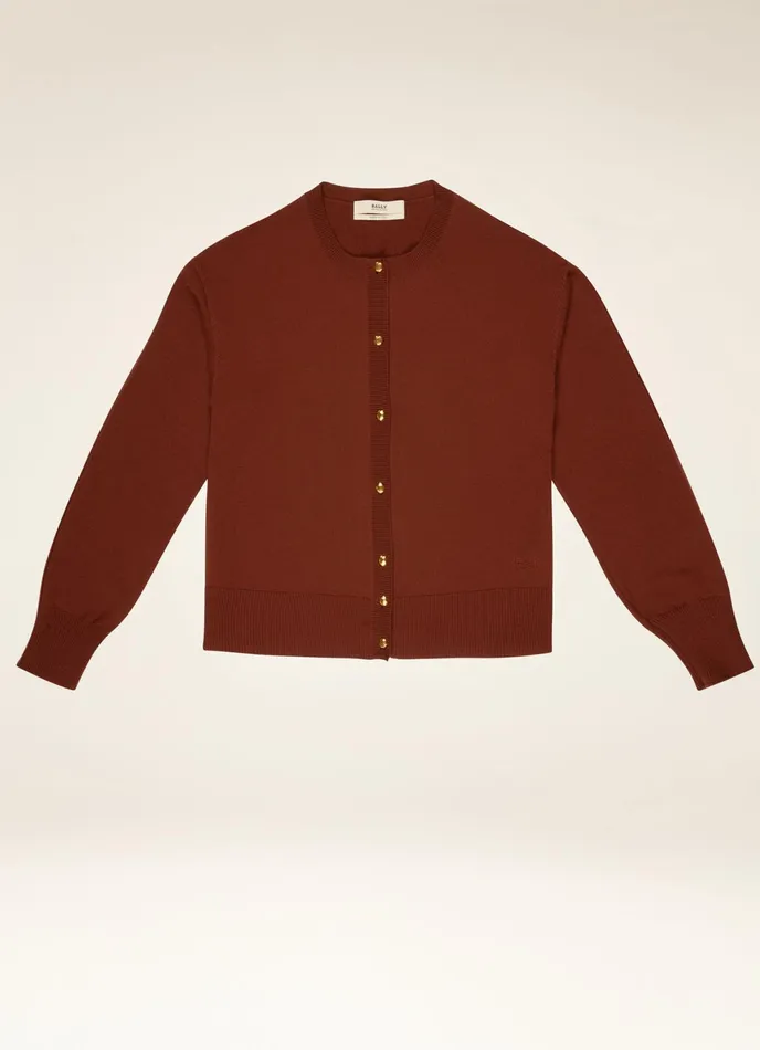 Women Bally Knitwear Cashmere Cardigan 8211 Cashmere Top In Heritage Red