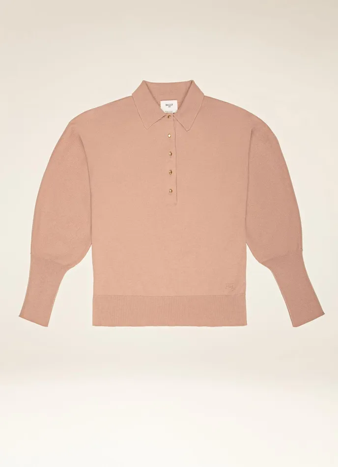 Women Bally Knitwear Cashmere Polo 8211 Cashmere Sweater In Pink