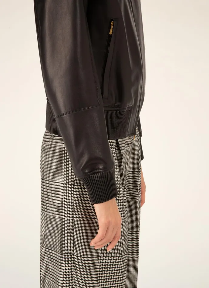 Women Bally Leather Leather Blouson 8211 Leather Outerwear In Black