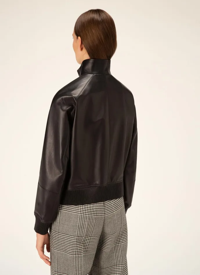 Women Bally Leather Leather Blouson 8211 Leather Outerwear In Black