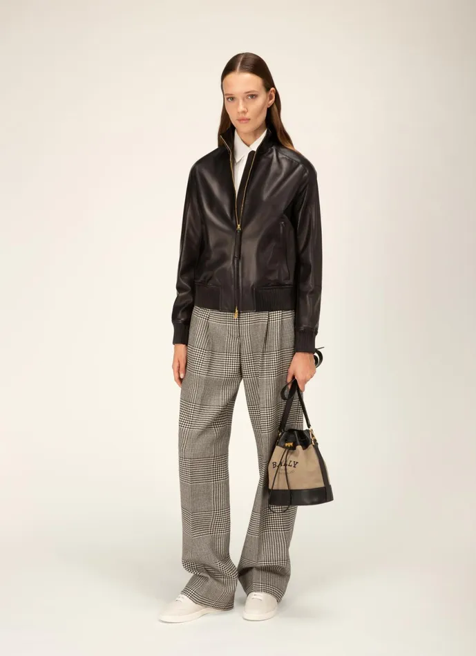 Women Bally Leather Leather Blouson 8211 Leather Outerwear In Black