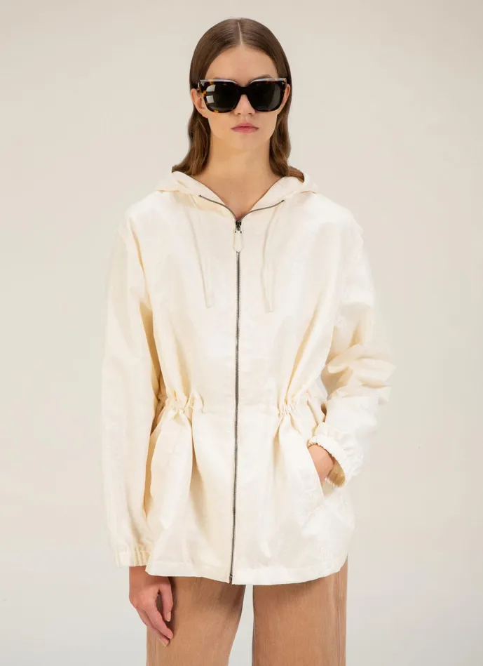 Women Bally Outerwear BMonogram Jacket 8211 Nylon Outerwear In Bone
