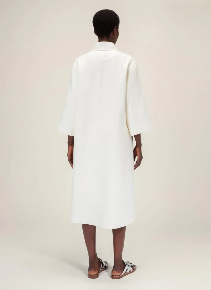 Women Bally Outerwear Leather Pocket Coat 8211 Cotton Coat In Bone