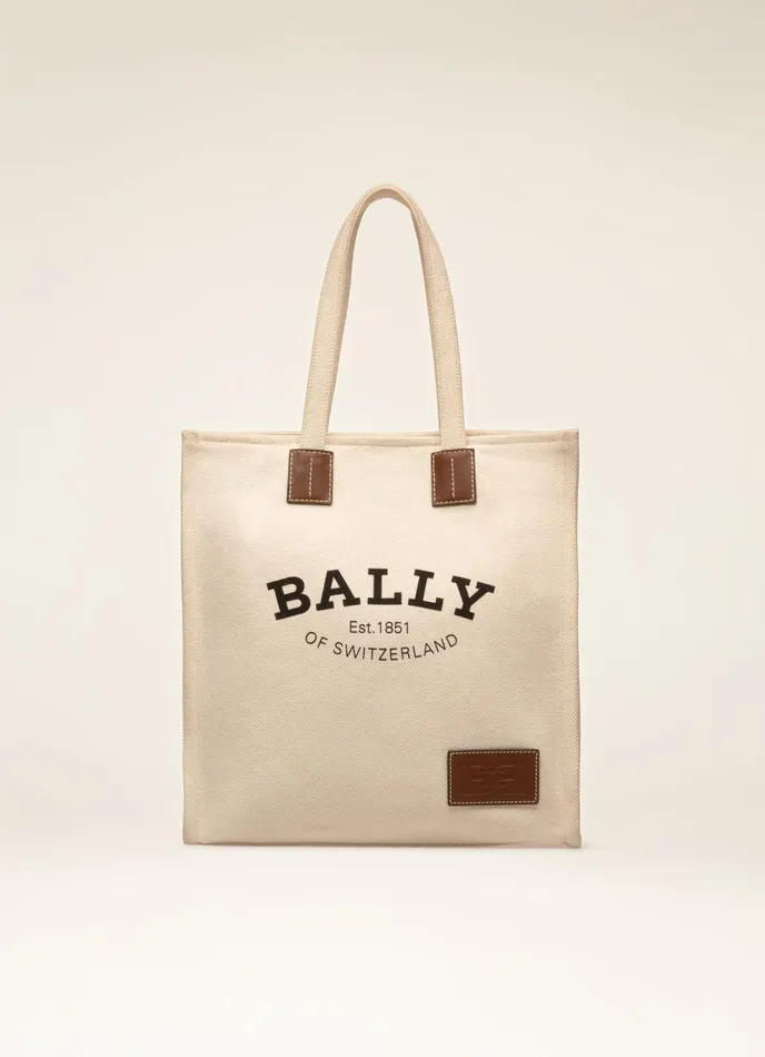 Women Bally Tote Bags Crystalia 8211 Fabric Tote Bag In Natural