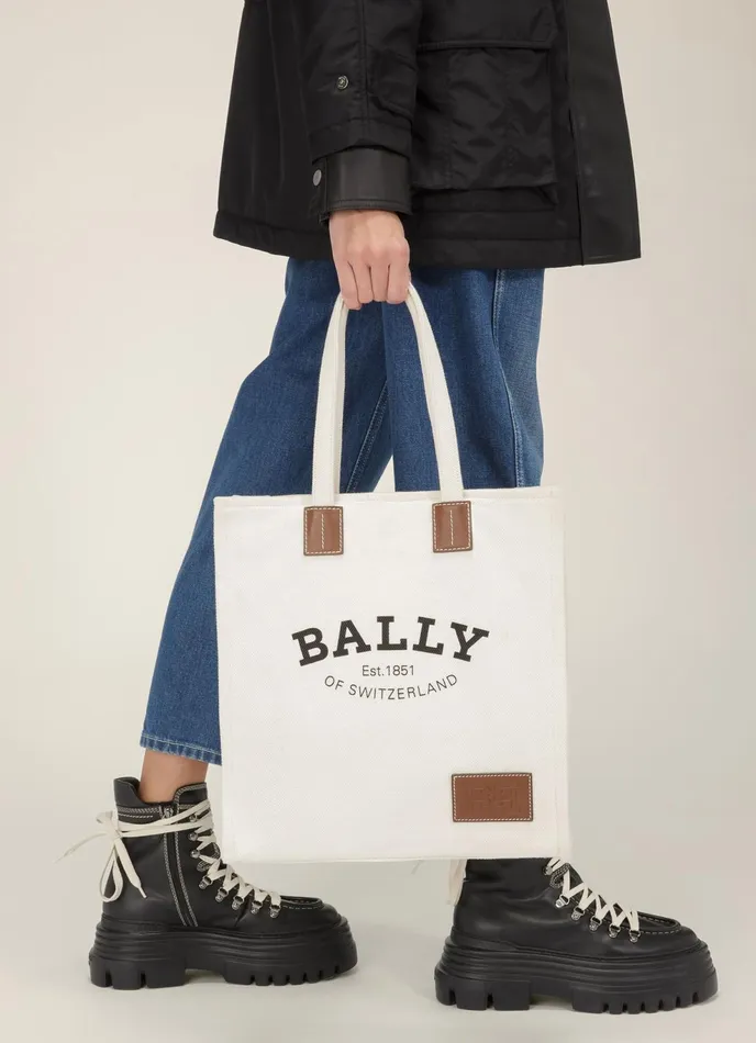Women Bally Tote Bags Crystalia 8211 Fabric Tote Bag In Natural