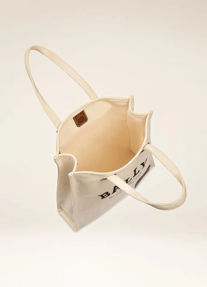 Women Bally Tote Bags Crystalia 8211 Fabric Tote Bag In Natural