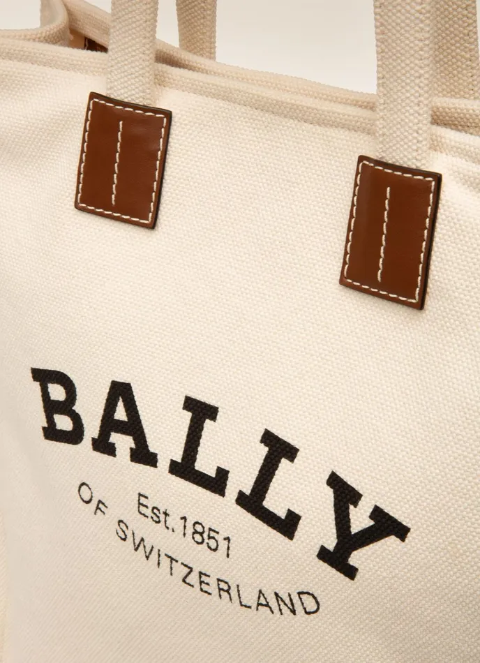 Women Bally Tote Bags Crystalia 8211 Fabric Tote Bag In Natural