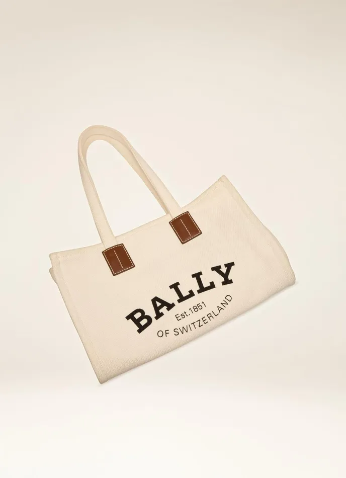 Women Bally Tote Bags Crystalia 8211 Fabric Tote Bag In Natural
