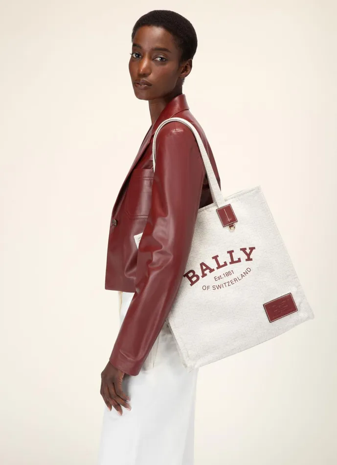 Women Bally Tote Bags Crystalia 8211 Linen Tote In Natural