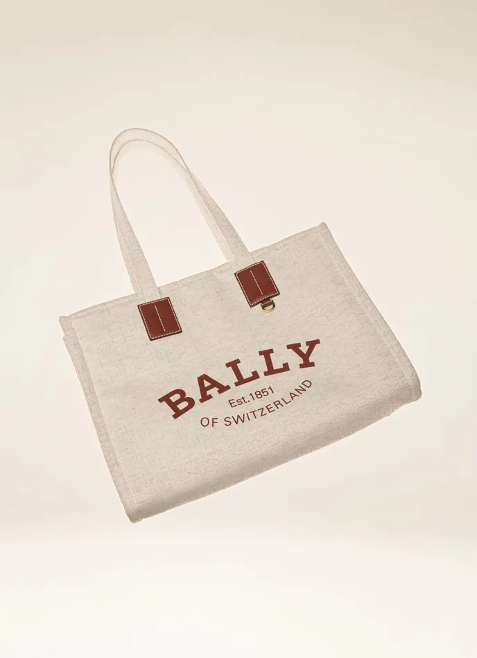 Women Bally Tote Bags Crystalia 8211 Linen Tote In Natural