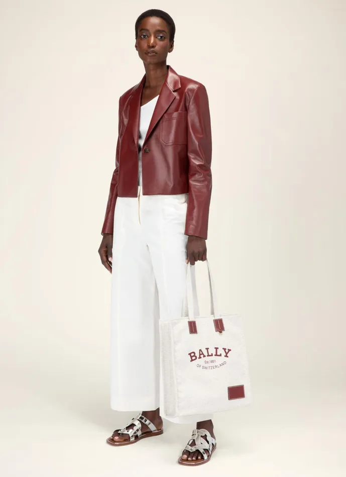 Women Bally Tote Bags Crystalia 8211 Linen Tote In Natural