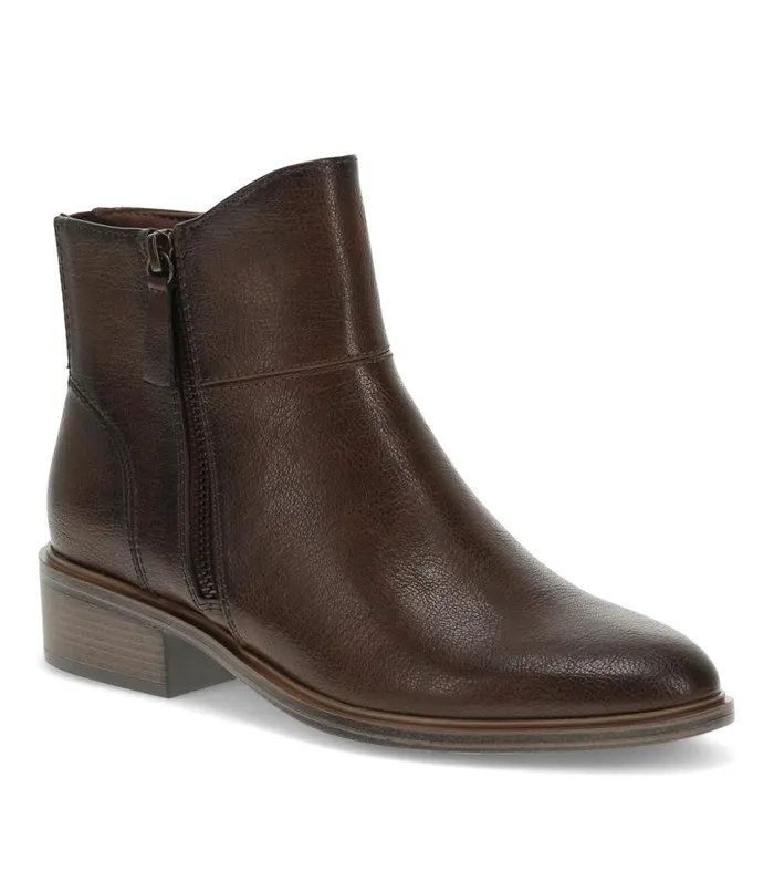 Women Baretraps Booties Alona Block Heel Bootie Dark Brown
